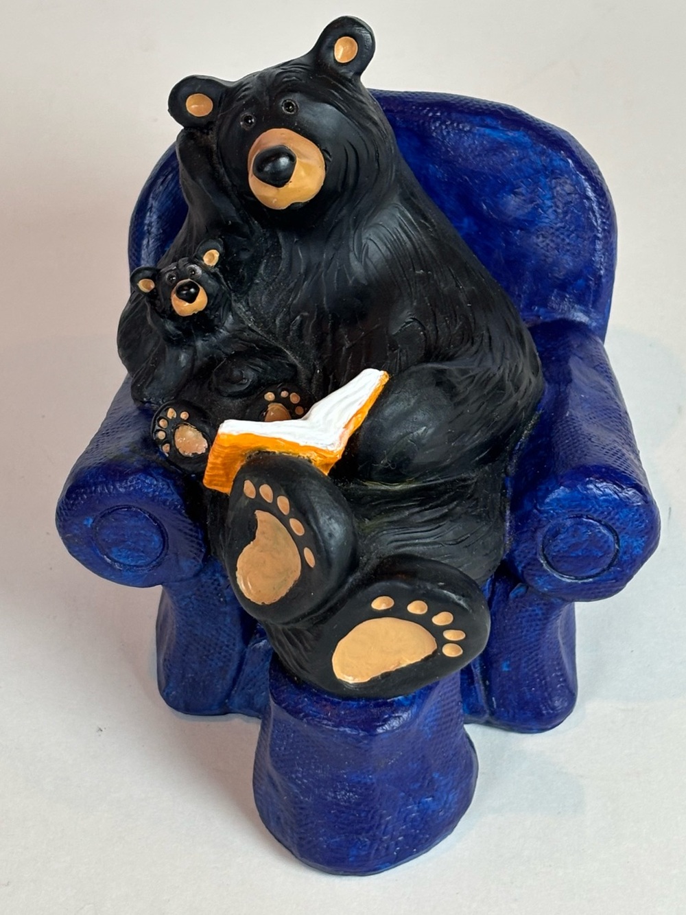 Bearfoots Reading Bear Figurine by Jeff Fleming Big Sky Carvers Mother & Cub